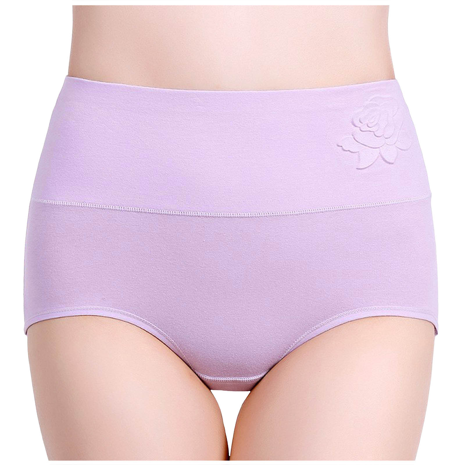 thumbnail image 2 of Braguitas posparto de cintura alta para mujer, cobertura total - Algodón, color liso, cómodas - L-XXL, 2 of 6